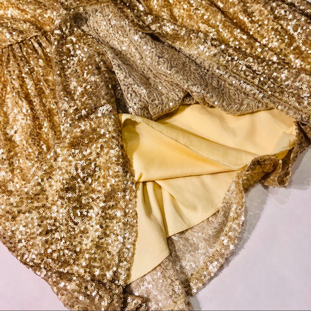 NWT Better Be Gold Sequined Party Dress - Picture 5 of 6